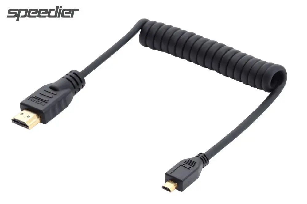 Эластичный спиральный HDMI-Micro MINI HDMI-совместимый пружинный кабель BMCC BMPC FS5 C100 II 4K 30P