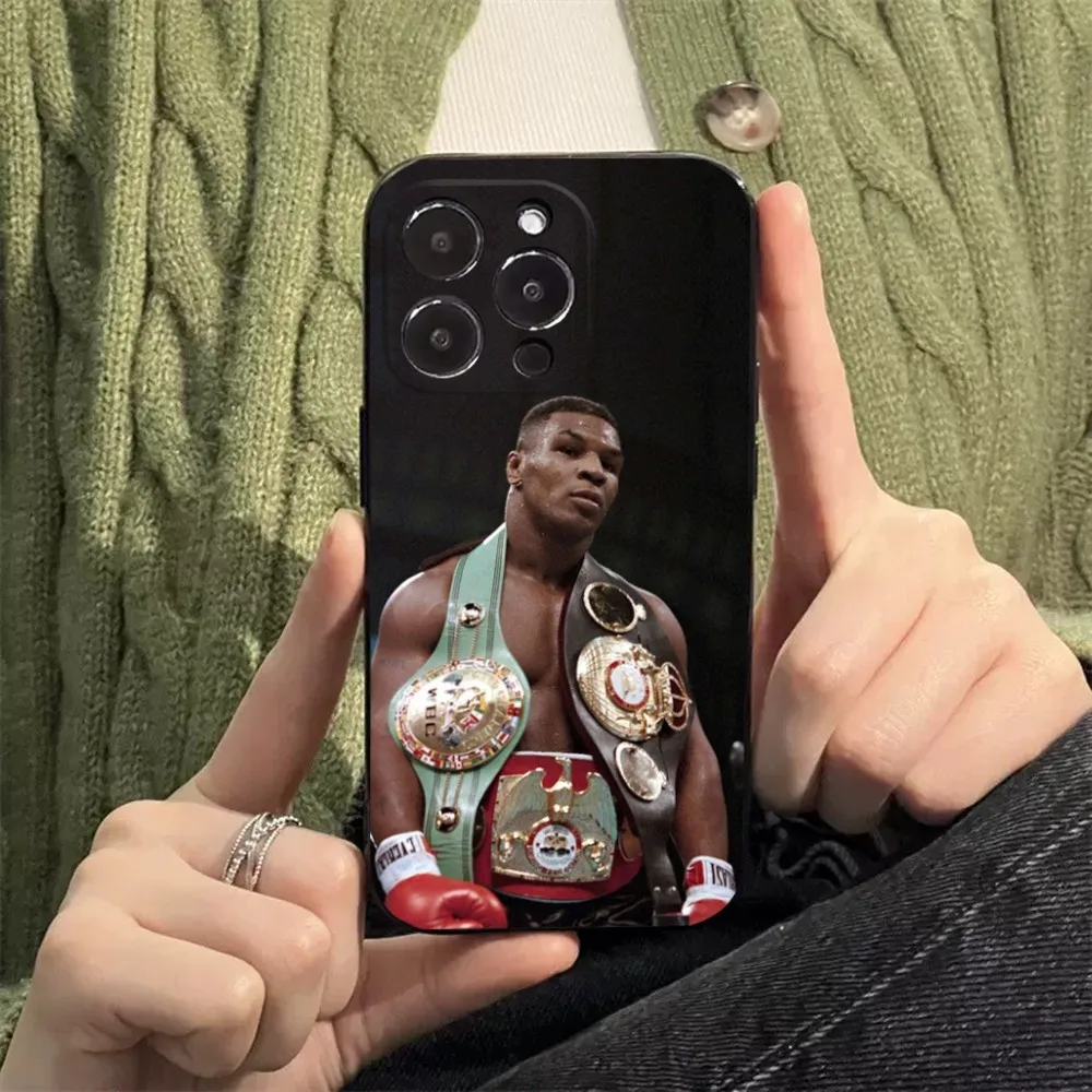 Чехол для телефона Mike Tyson Boxer Man Apple iPhone 15 14 13 12 11 XS XR X 8 7 Pro Max Plus mini силиконовый черный