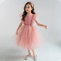 girls princess dress spot summer spanish style flying sleeve one piece mesh dress skirt flower girl costume childrens skirt