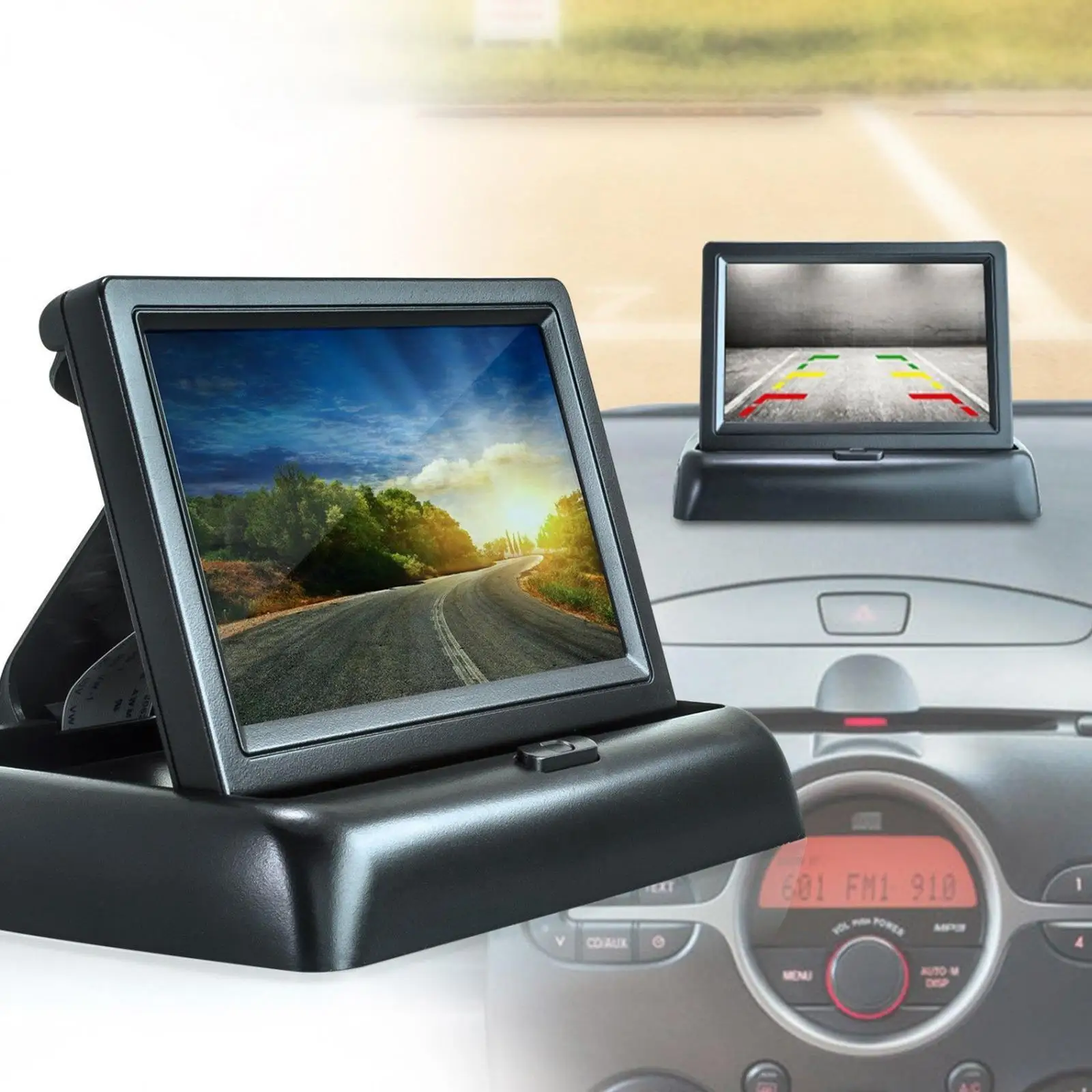 

4.3 Inch Tft Lcd Screen Car Monitor Rearview Reverse Parking Video Monitor With 2-channel Optional Input,camera O8f4