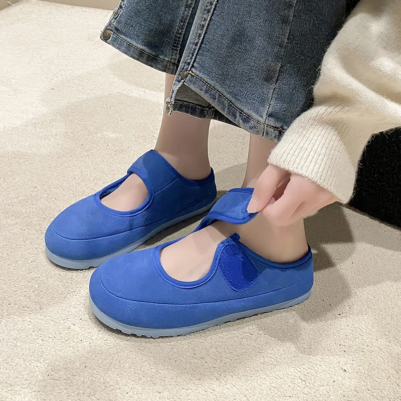 2024 NEW Summer WOMEN Slippers Winter New with Velvet Warmth Baotou Fury Drag Casual Flat Bottom Lazy Ugly Cute Mary Jane Shoes