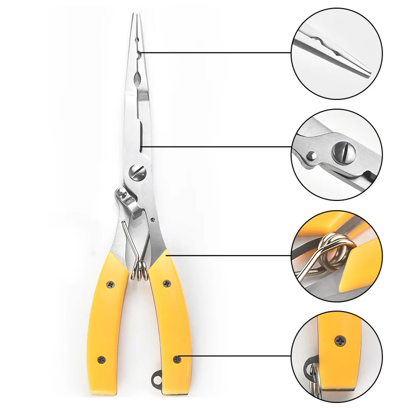 Stainless Steel Fishing Plier Fishing Tackle Lure Cutter Hook Tackle Tool Cutter Hook Remover Line Cutter Grip Split Ring Pliers