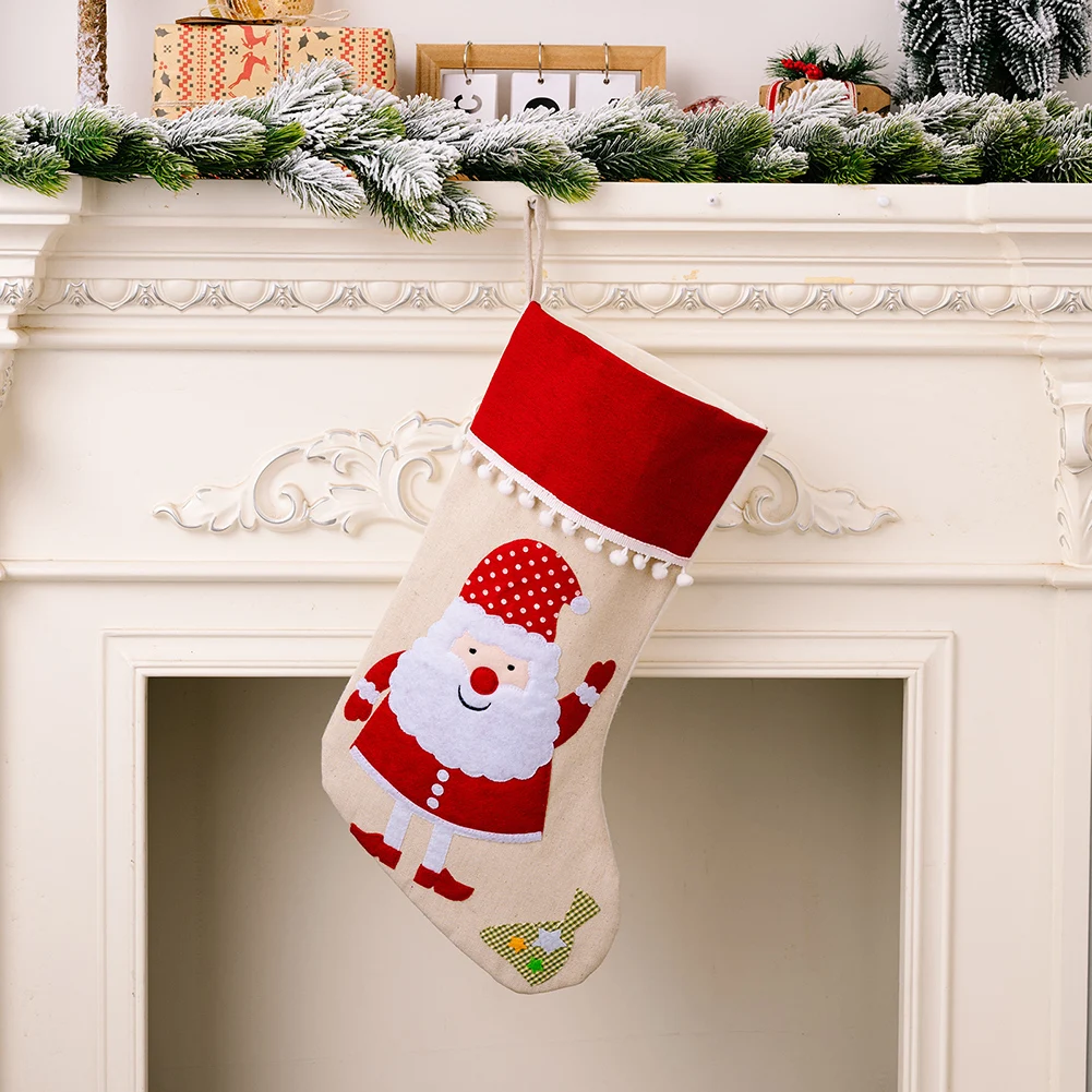 

Cloth Christmas Calendar Stockings 1PCS 47x21cm Christmas Elf Merry Xmas Home Xmas Tree And Office For Door Wall