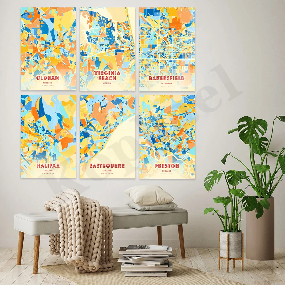 Плакат с цветной картой городов KOPHAEL