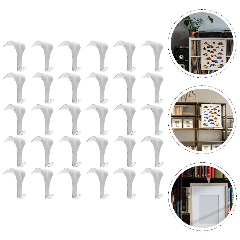 

30 Pcs Molding Hooks Coat Hanger Picture Rail Hanging Frame Hangers Heavy Duty Zinc Alloy