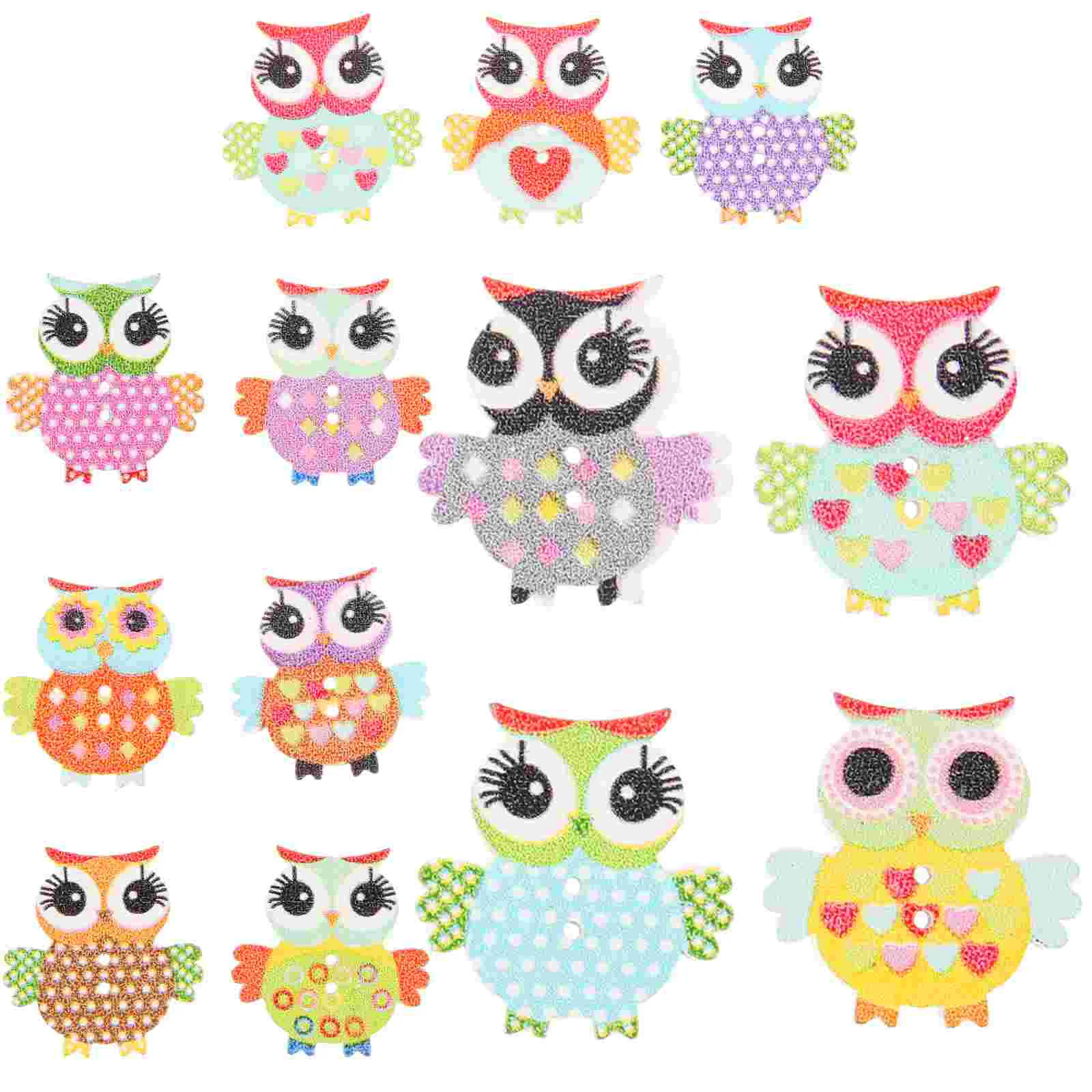 

Owl Button Buttons Wooden Cartoon Delicate Clothes Replacement Garment Cute DIY Craft