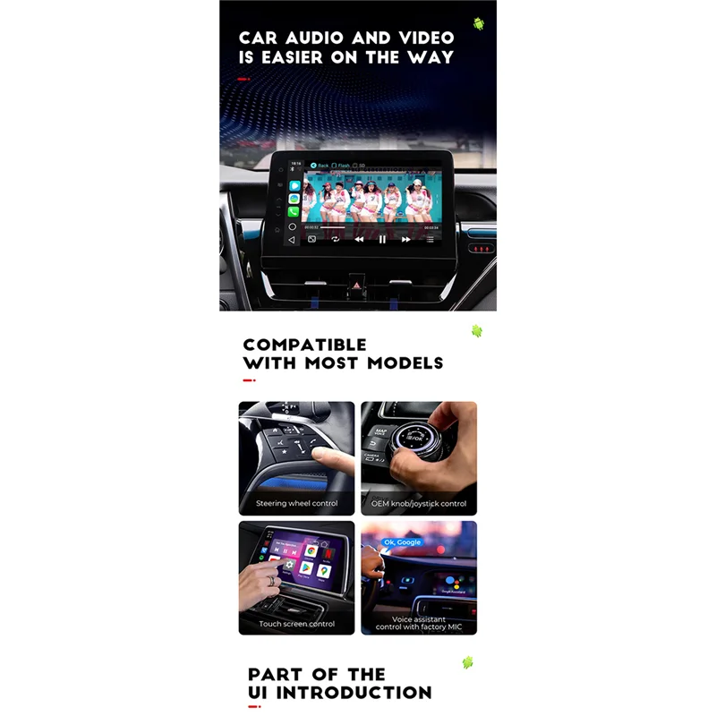 

Carplay Ai Box беспроводной Android 10,0 4-ядерный 4G + WIFI 2 + 32G Автомобильный мультимедийный плеер аудио GPS-навигация EA