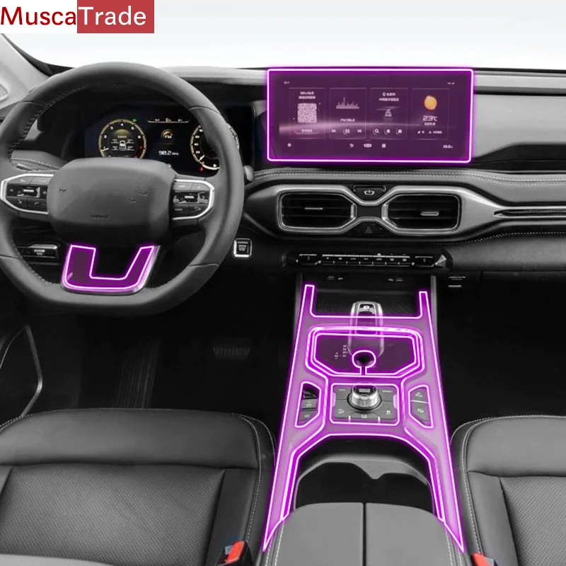 

Vtear Car Center Console Tpu Sticker Protection Anti-Scratch Film Car-Interior Modification Accessories For Geely Okavango 2023