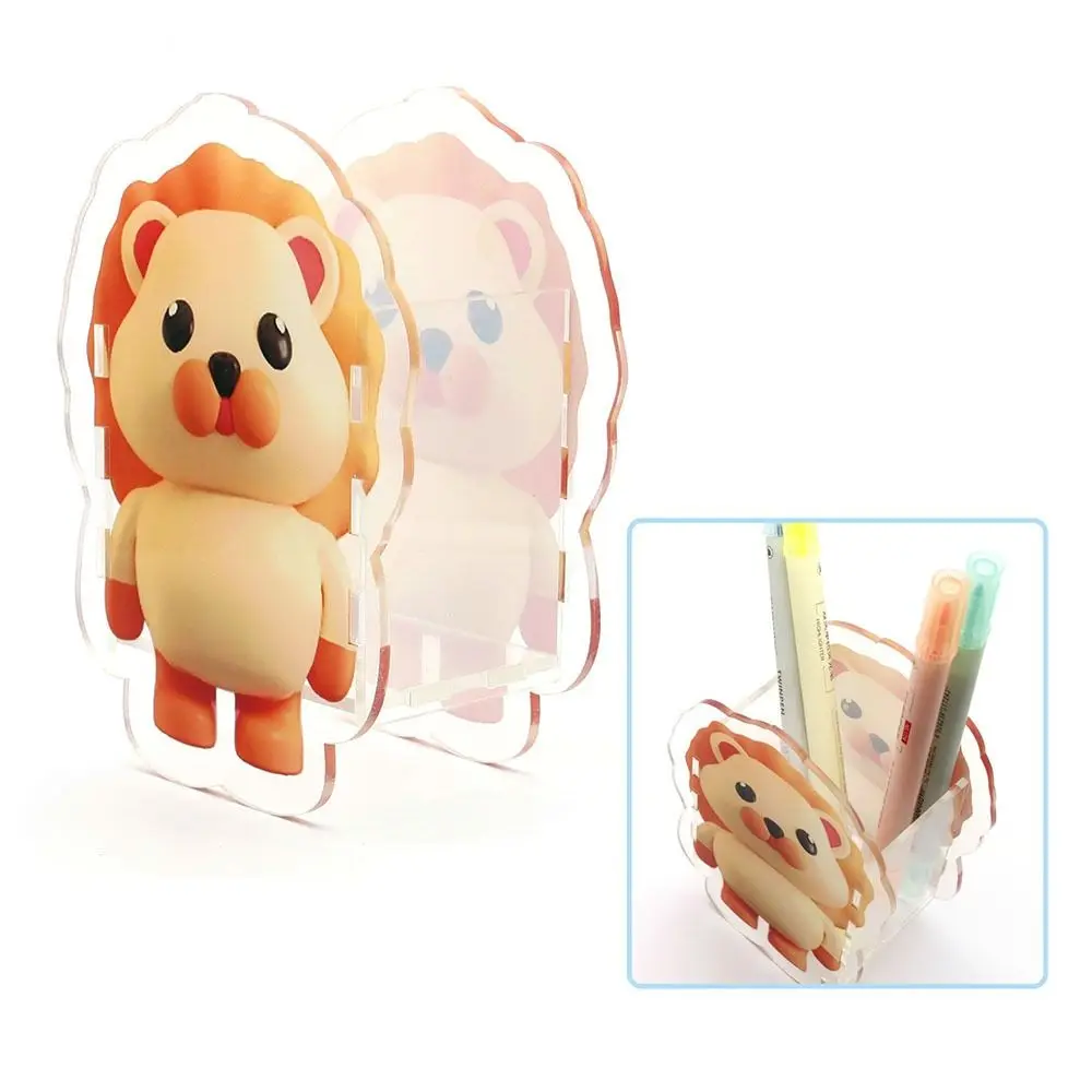 Держатель для ручек с мультяшным животным прозрачный акриловый креативный