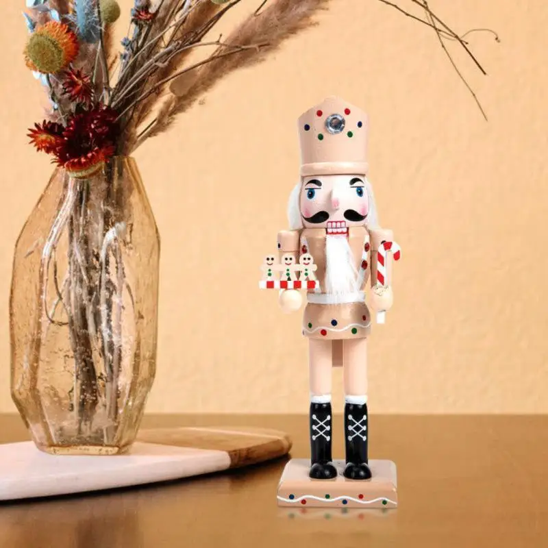 

Деревянная и тканевая статуя гайковера, креативная ручная работа, декоративные поделки, чудесный Рождество, 25 см, ореховой солдат