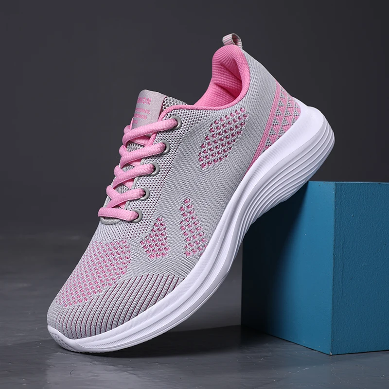 Sneakers Women's Running Shoes Summer Breathable Comfortable Casual Walking Jogging Shoes Lace Up Sneakers Non-Slip Soft Sole