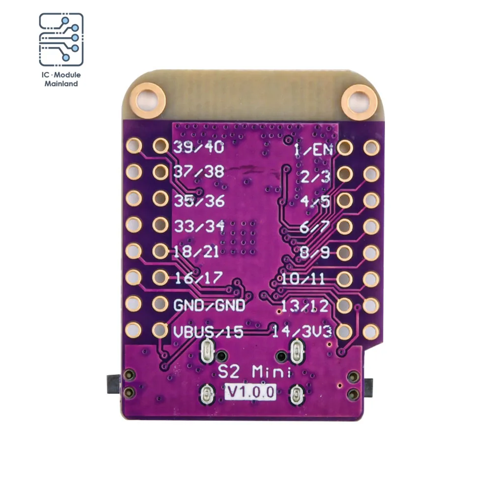 Фото S2 Mini V1.0.0 WIFI IOT плата основана на ESP32-S2FN4R2 4 Мб FLASH 2 Мб PSRAM, совместима с Arduino MicroPython №5