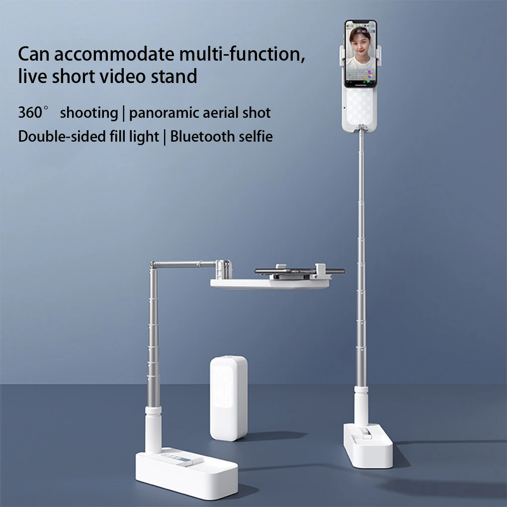 

Portable Phone Holder Selfie Ring Light Desk LED Lights Selfie Fill Lamp Rechargeable Retractable Light For Video YouTube TikTok