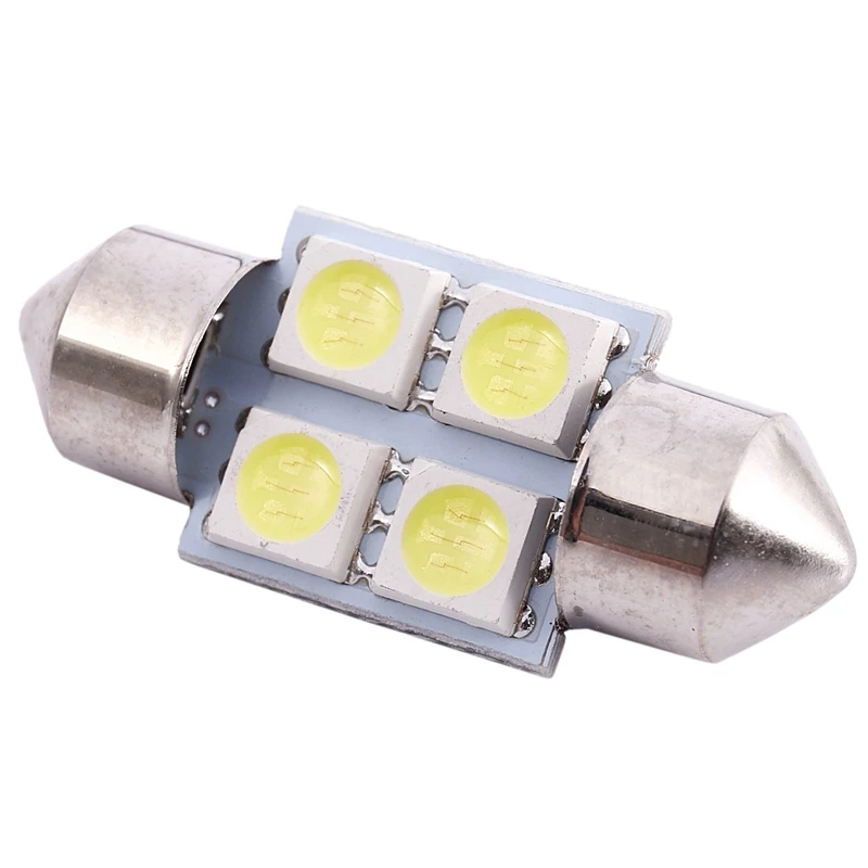 DC 12V 30mm 4 5050 SMD автомобильный интерьерный купол фестон светодиодный Белый 2 шт.