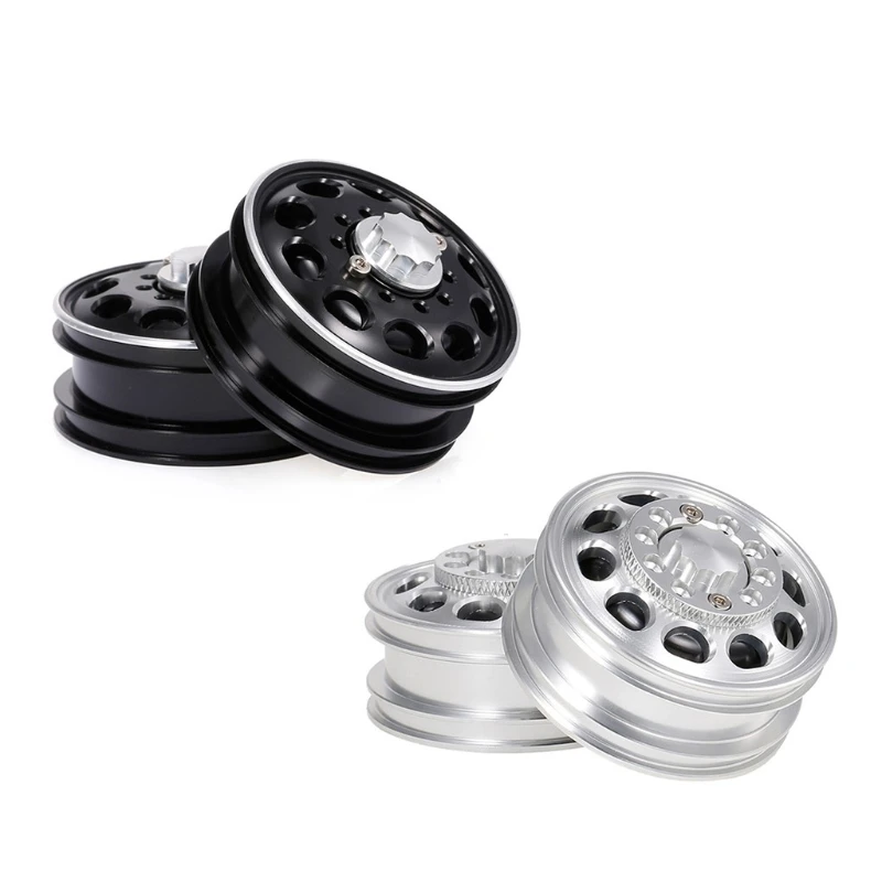 

2 Pieces Aluminum Alloy Front Wheel Rims for Tamiya Tractor 1/14 New 2022