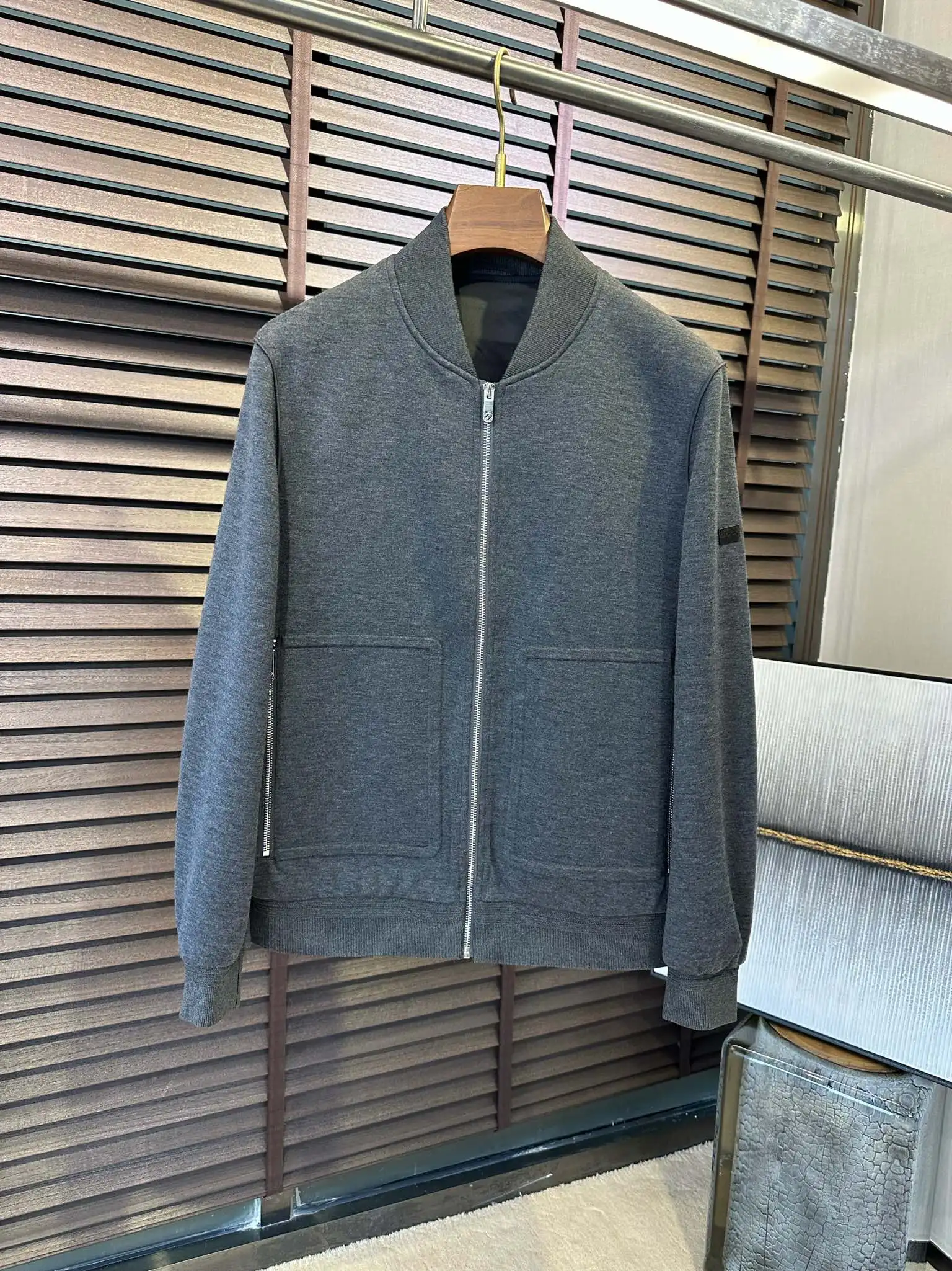 2024 DIKU новинка года куртка с Бейсбольным воротником изготовлена из смешанной