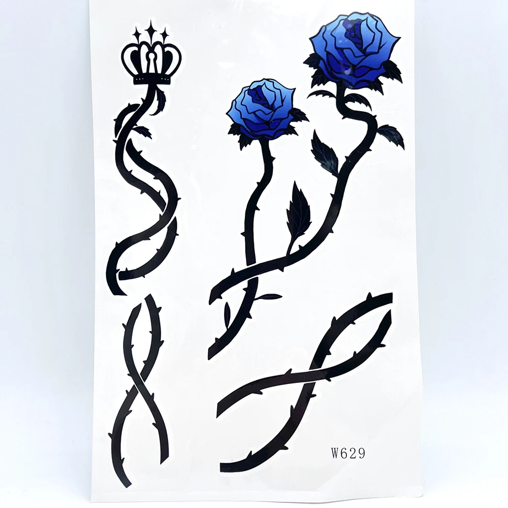 Рисунок 2 - Аниме синие наклейки с татуировками