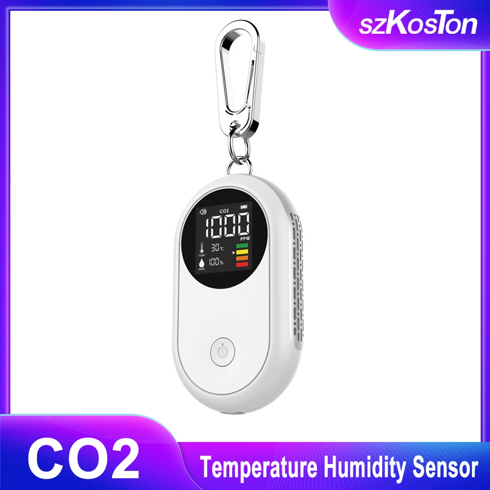 

Mini 3 In 1 Carbon Dioxide Detector Portable Temperature Humidity Sensor Air Quality Monitoring CO2 Monitor Meter LCD Display