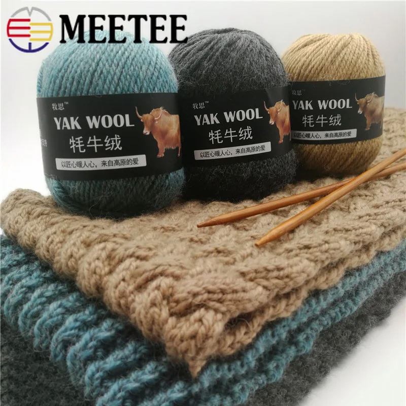 

3pcs Meetee Soft Yak Wool Crochet Yarn Cashmere Line Hand-knit Coarse DIY Men Women Scarf Coat Vest Sweater Hat Accessories