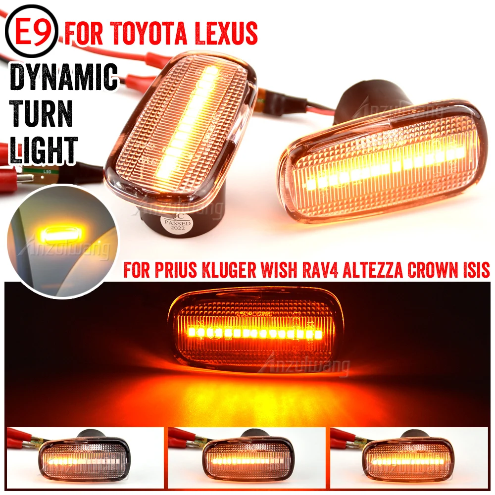

2Pc Dynamic LED Side Marker Light Turn Signal Lamp For Toyota Altezza Wish Land Cruiser 200 Prado 120 WiLL Cypha VS Prius 2 RAV4