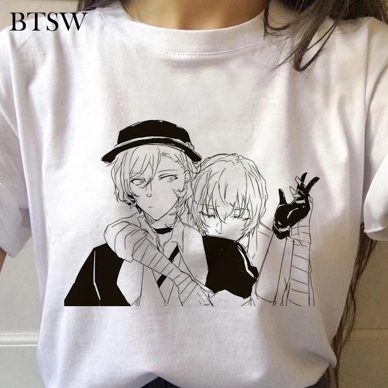 

Bungo Stray Dogs T Shirt Women Harajuku Anime T Shirt Osamu Dazai Nakajima Atsushi Graphic Tees T Shirts Summer Short Sleeve