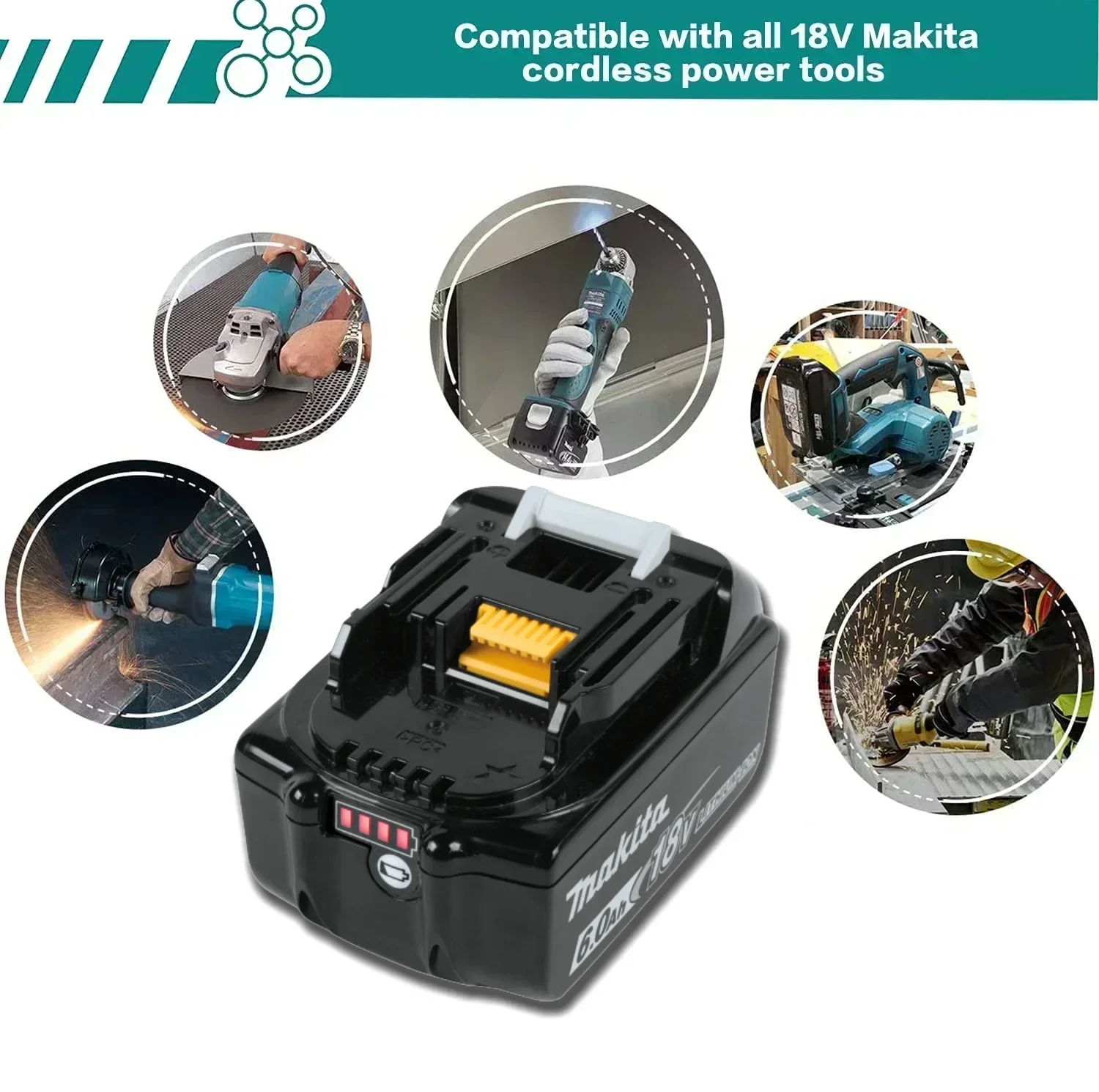 Аккумуляторная батарея makita 18 в 4000 мАч для электроинструментов