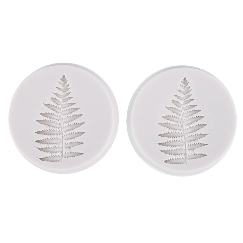 

2Pcs Fern Leaf Fondant Mold Cake Decorating Chocolate Silicone Mould Baking Tool DIY