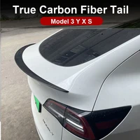 tplus model 3 trunk wing spoiler for tesla 2017 2022 accessories spoiler real carbon fiber accessory original matching car strip