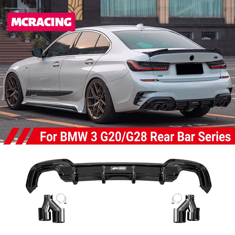 

Car Rear Bumper Lip SPOILER M SPORT MP AK Cover for BMW 3 Series G28 320i 325i Accessories 2020-2022 Yofer