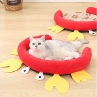 funny cartoon crab dog cat bed house puppy cat cute cozy mat beds kennel summer pet basket kennel dog cushion bed pet products