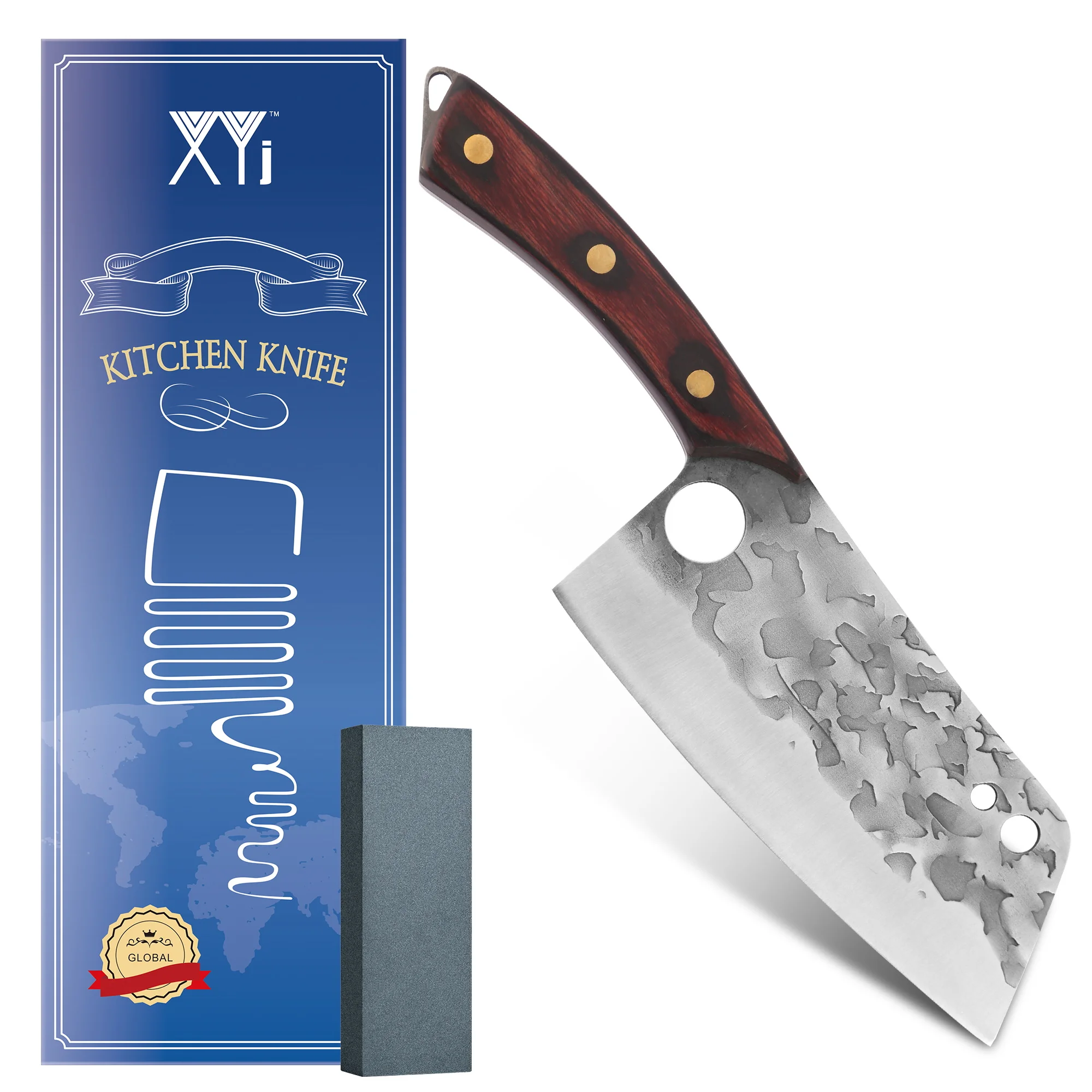 

Нож мясника, кухонный шеф-нож, бритва из нержавеющей стали, острый нож для нарезки мяса, нож для нарезки мяса с деревянной ручкой, китайский н...