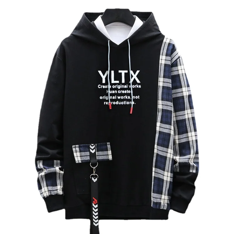 

New Arrival Mens Autumn Cotton Super Large Autumn Loose Casual Hoodie Plaid Plus Size 2XL 3XL 4XL 5XL 6XL 7XL 8XL 9XL 10XL