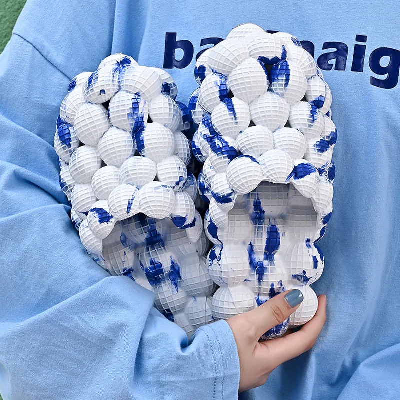 

Summer Slipper Men And Women With The Same Bubble Ball Color Massage Slipper Couples Indoor Slippers Non-slip Decompression 2022