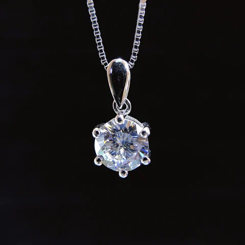 Кулон с муассанитом VVS1 Женский, роскошное качественное Платиновое свадебное ожерелье с круглым кулоном 5,0 карат, 950 мм, D цвет, P031