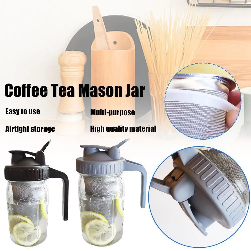 

Mason Jar Lids With Handle Unlined Ribbed Plastic Cup Mason Leakproof Cannings Lid Lemon Bottle Storage Coffee Tea Jam Caps L0U4