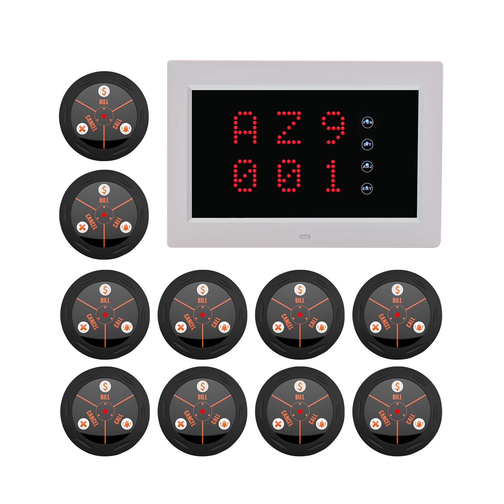 

Беспроводная система официанта BYHUBYENG, пейджер для ресторана, хост голосового вещания, 10 кнопок вызова, подходит для бара, офиса, кафе, Custo