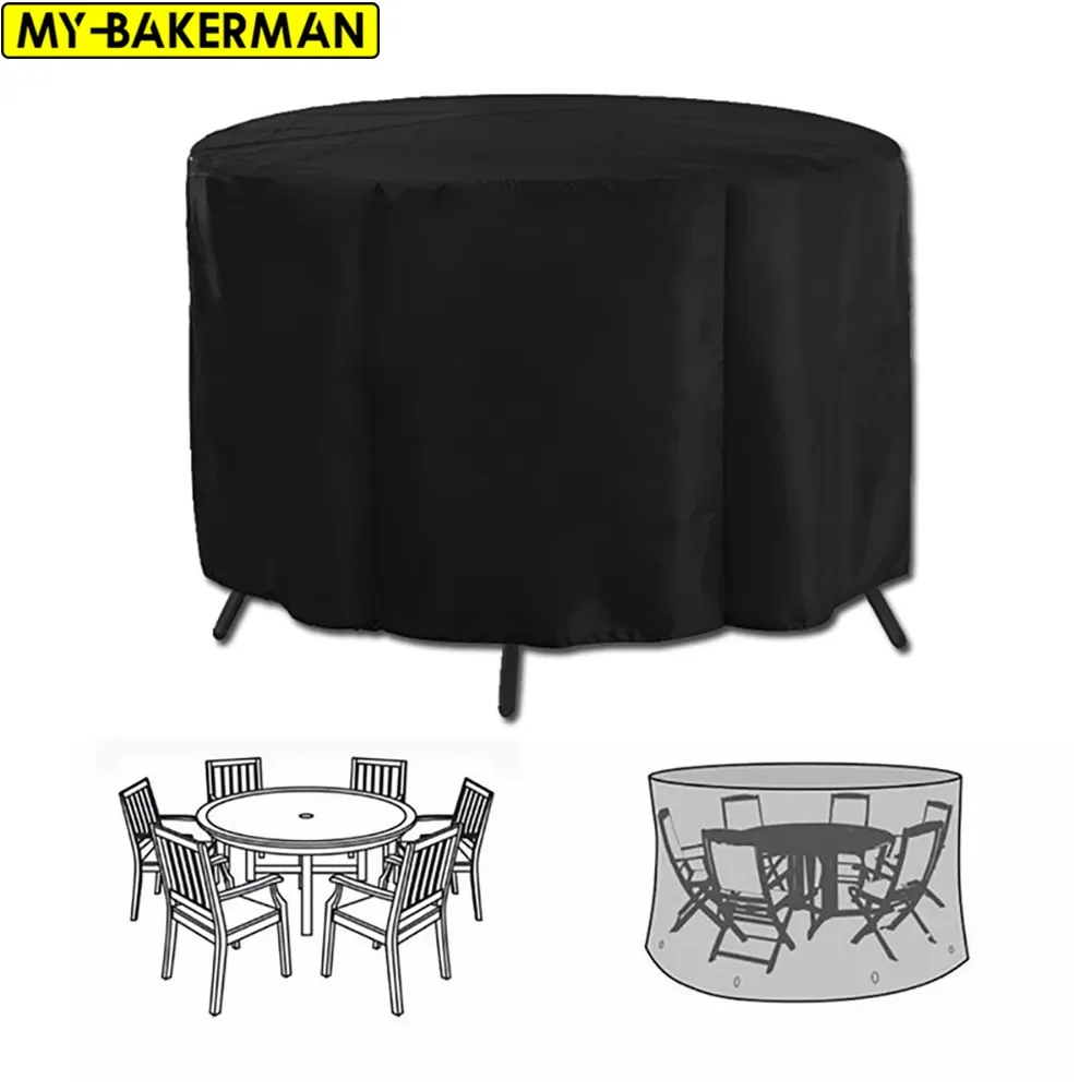 

180*95 Round Cover Round Outdoor Garden Furniture Cover Waterproof Oxford Protective Furniture Rain And Snow Dust Cover