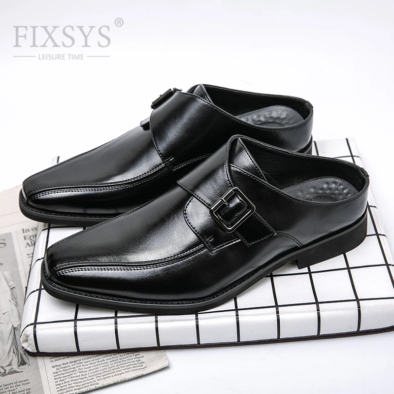 FIXSYS Classic Man Black Slippers 