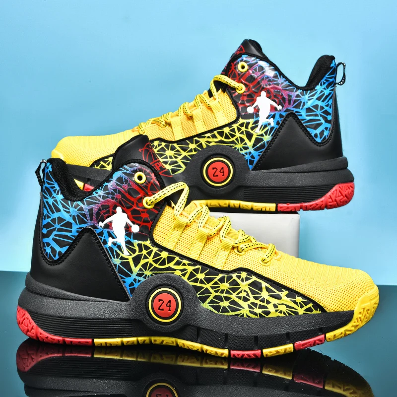 

New High-top Basketball Shoes Men Outdoor Sneakers Wear Resistant Cushioning Breathable Sport Unisex