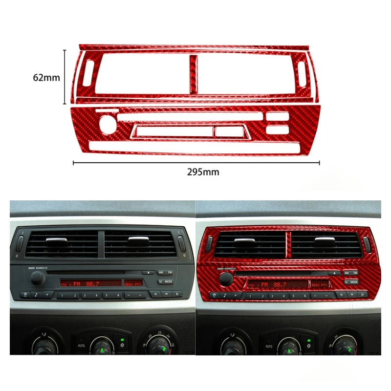 

For BMW Z4 E85 2003 2004 2005-2008 Carbon Fiber Stickers Center Air Outlet Vent Frame Radio Panel Trim interior Car Accessories