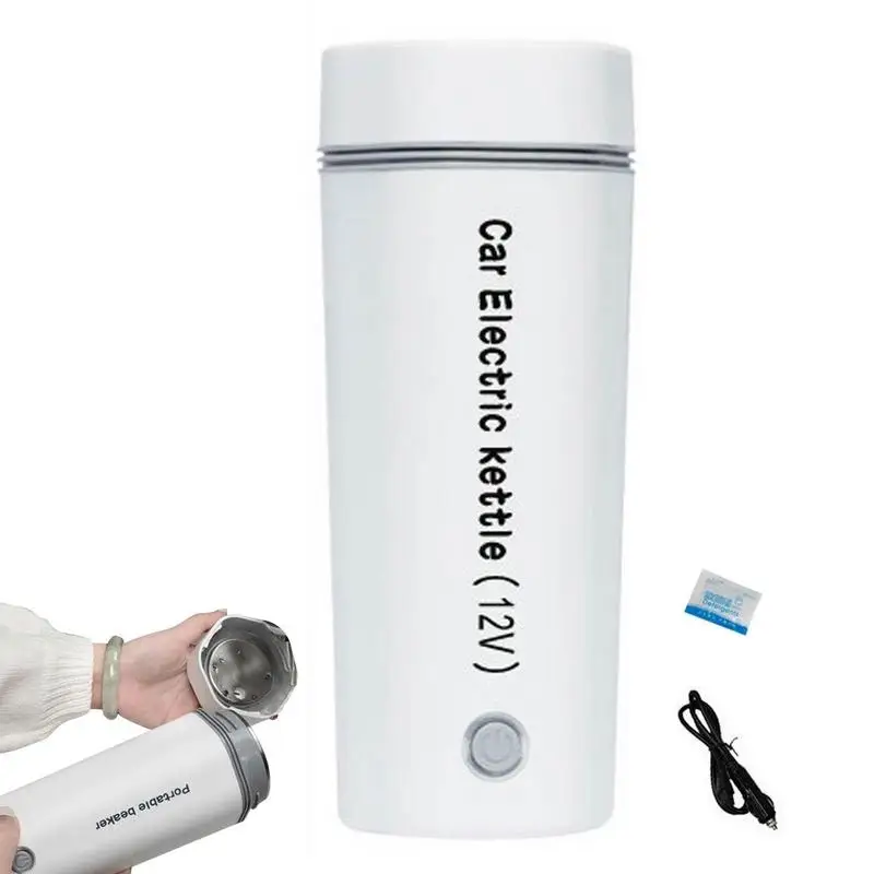 

Портативный электрический чайник, Термокружка, кофейный дорожный котел из нержавеющей стали 304, умный чайник для воды с защитой от кипячени...