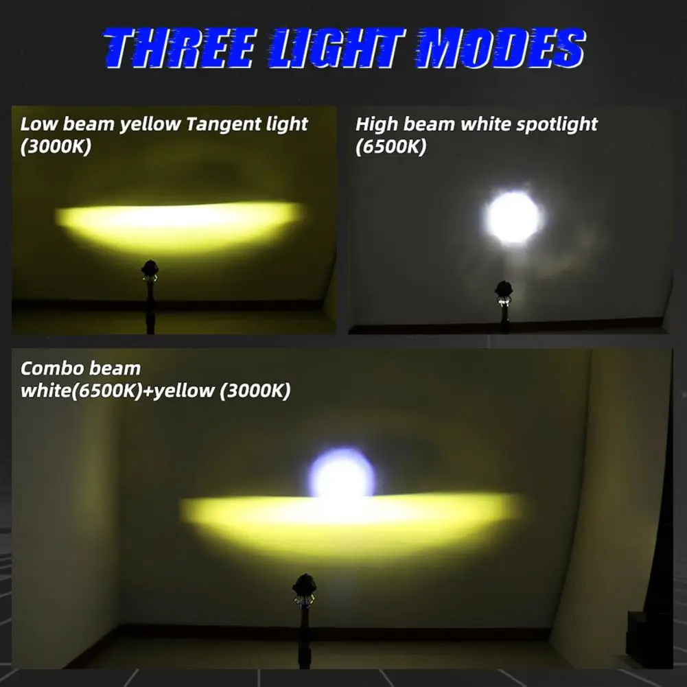 Водонепроницаемый Светодиодный прожектор для мотоцикла 24 Вт с двумя режимами