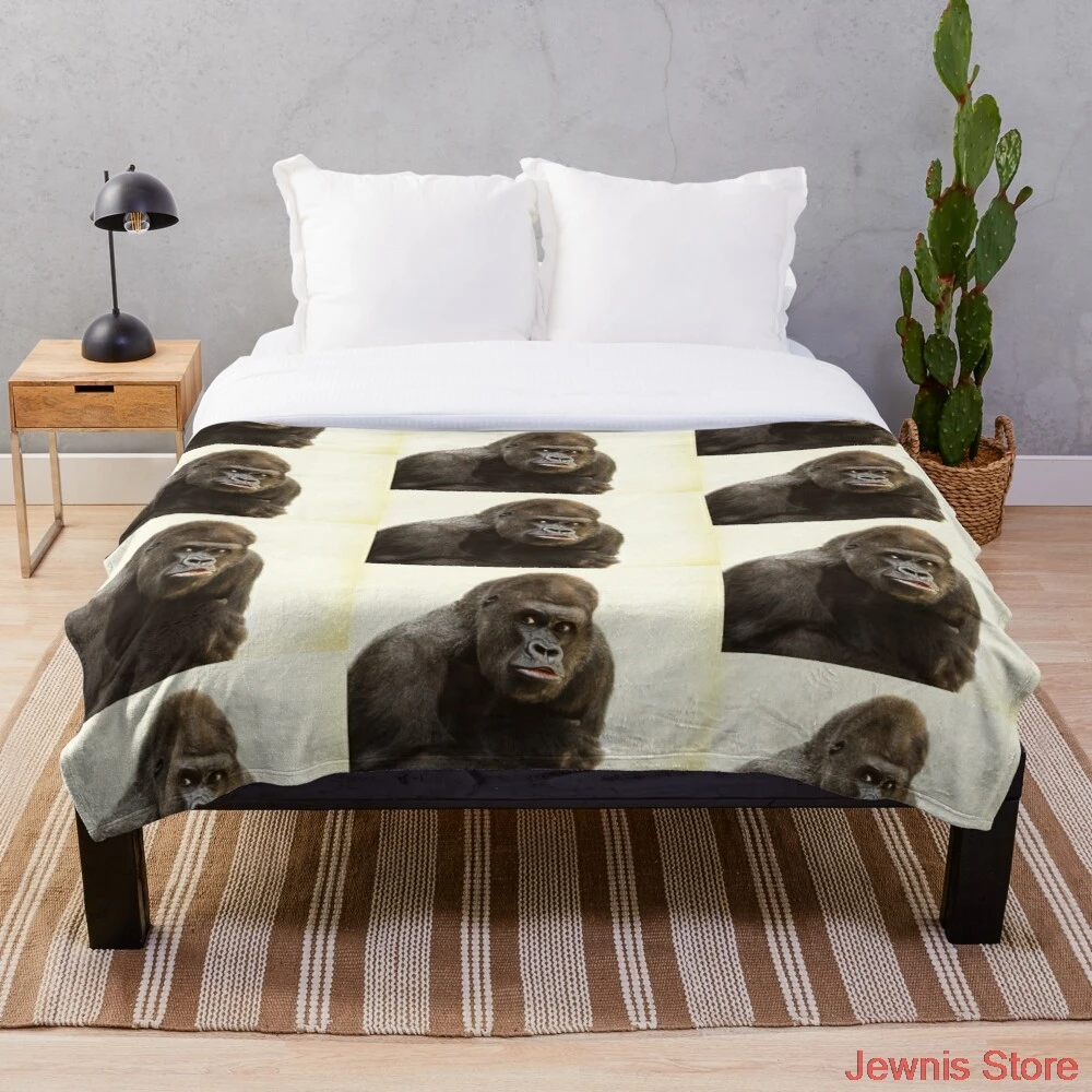 

Gorilla King Blanket Fleece Art Print Children Warm Bed Throw Blanket newborn bayby Blanket Boys Adult Gifts