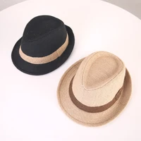 baby straw hat spring summer elegant jazz cap sunvisor beach hats kids outdoor caps for boys girls 1 3 years old kids hats
