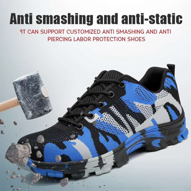 

Mesh Safety Shoes Steel Toe 35-47 Men Women Summer Breathable Anti-smashing Anti Piercing Light Work Labor Protection Footwear