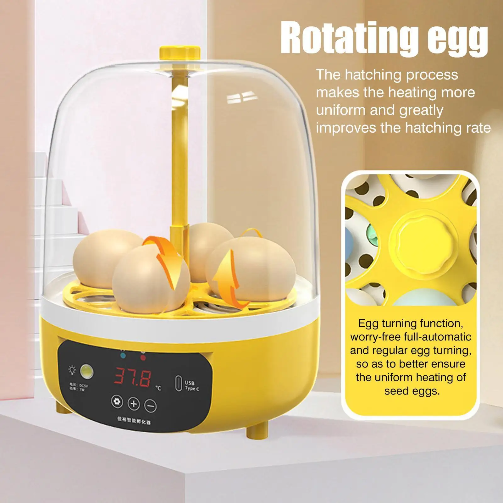 

Fully Automatic 7W Eggs Incubator Brooder Bird Quail Chick Turner Hatchery Incubator Incubation Hatcher Automatic Farm Poul A3P7