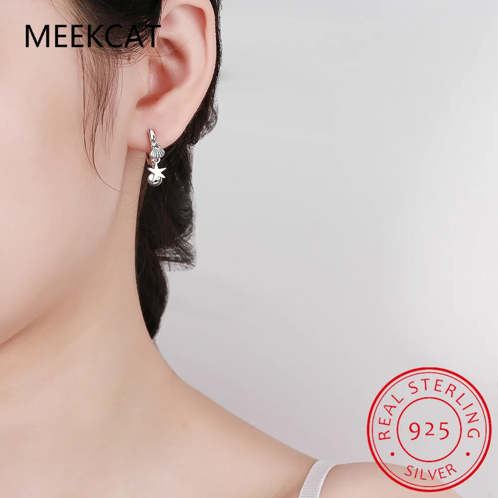 100% настоящее серебро 925 серьги-кольца Seastar Jingling Bell ювелирный подарок для школьниц