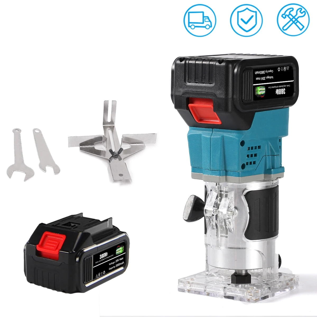 Cordless Electric Trimmer Woodworking Engraving Slotting Trimming Milling Machine Wood Router 6 Gears For Makita 18V Battery