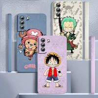 one piece cute creative image for samsung galaxy s22 s21 s20 fe s10 note 20 10 ultra lite plus liquid rope phone case