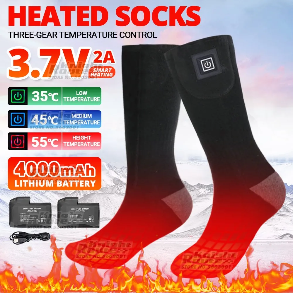 

5000mah Winter Heated Socks Thermosocks Men's Women's Thermal Heating Foot Warmer Electric Socks Warm Socks Trekking Cycling Ski